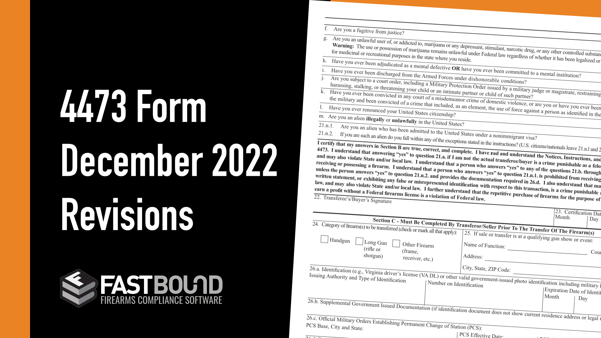 4473 Form December 2022 Revisions - Firearms Compliance Software - FastBound